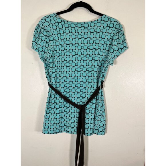 Retro Babydoll Top PL Blue Peplum Y2K Classic Chic Preppy Artsy Funky Disco 80s - Picture 12 of 13